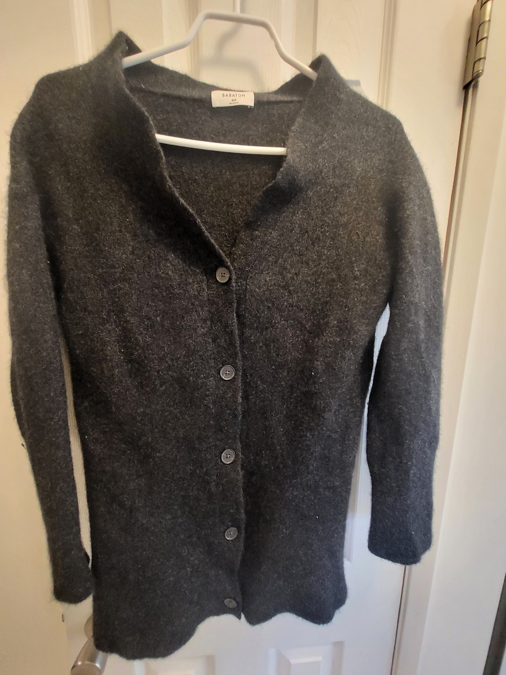 Babaton Charcoal Button-Front Cardigan